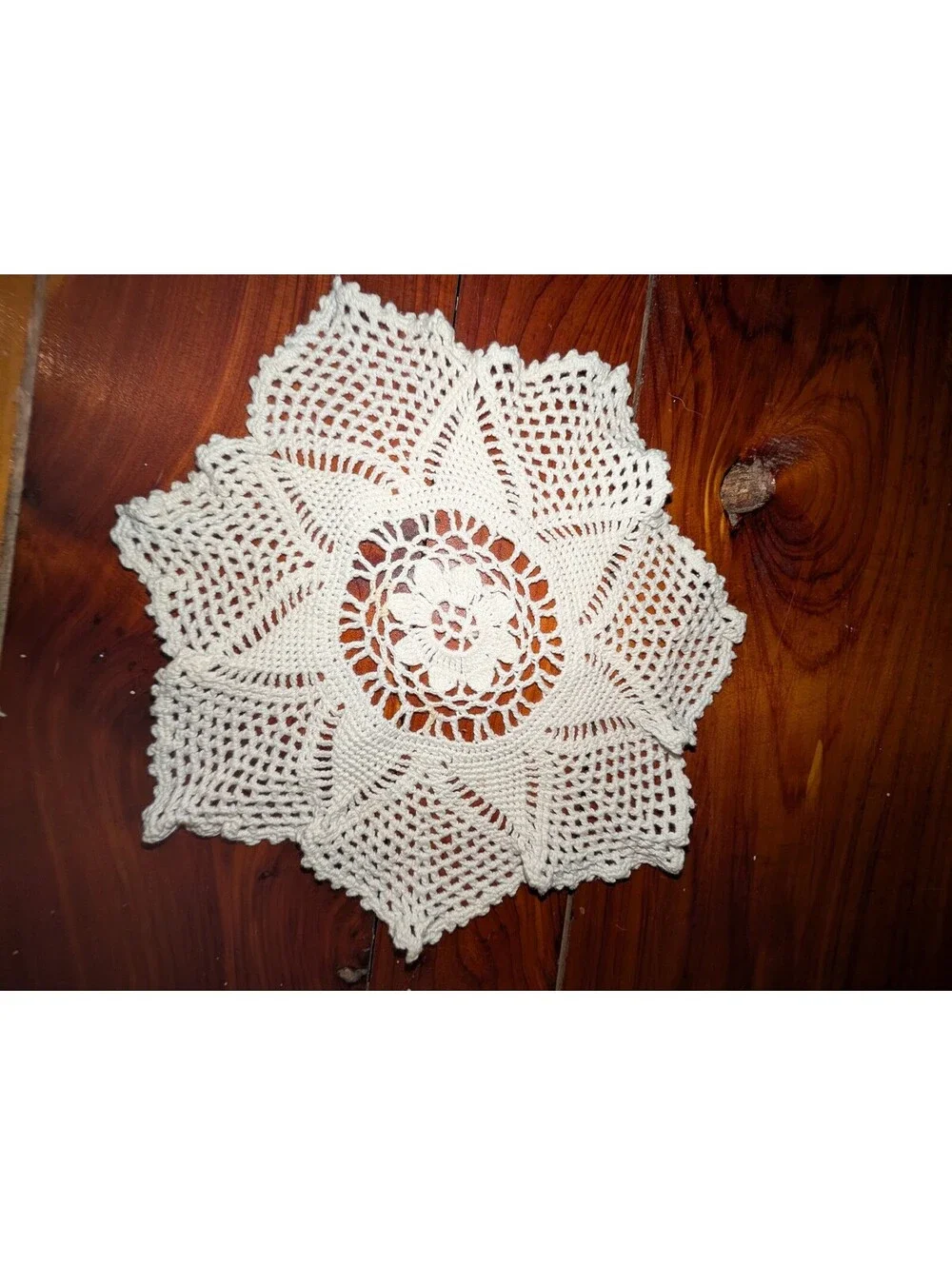 Handmade Cream Crochet Doily - 10x10 Inches